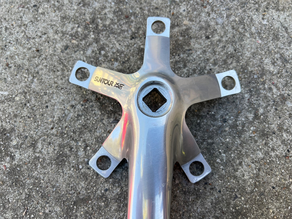 NICE Suntour XC PRO Drive Side Right Crankarm 110/74 BCD 175mm Silver Vintage - Image 5