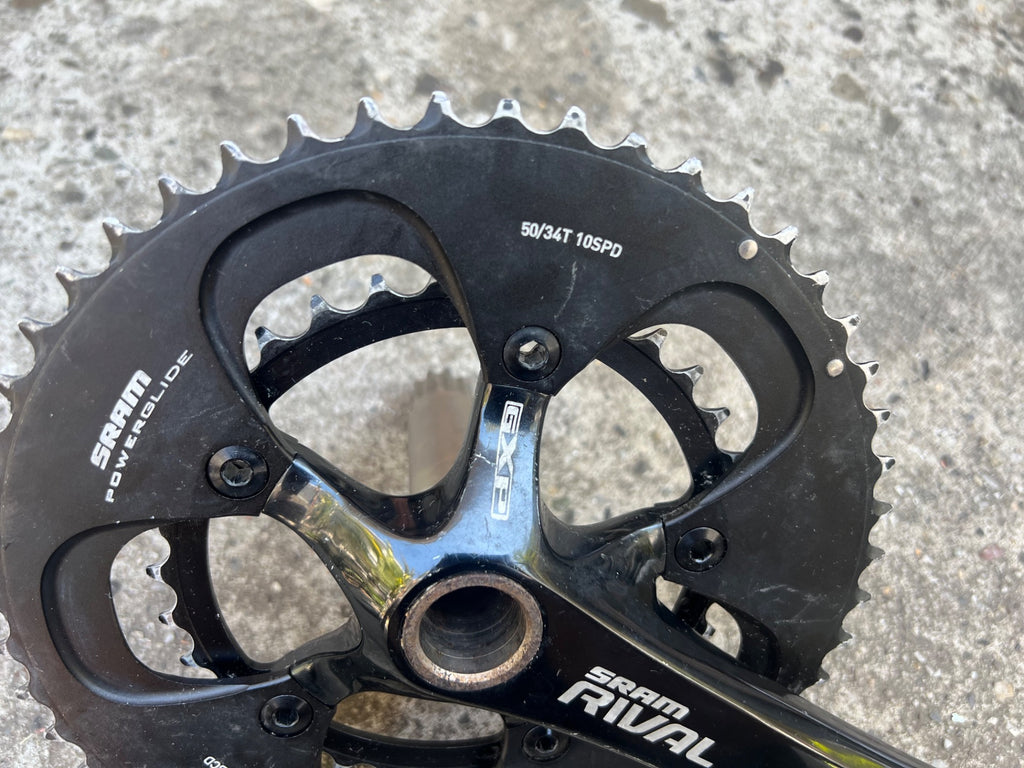 SRAM Rival GXP 24mm 34/50T 172.5mm Crankset Double Road Bike Black Aluminum 10sp - Image 11