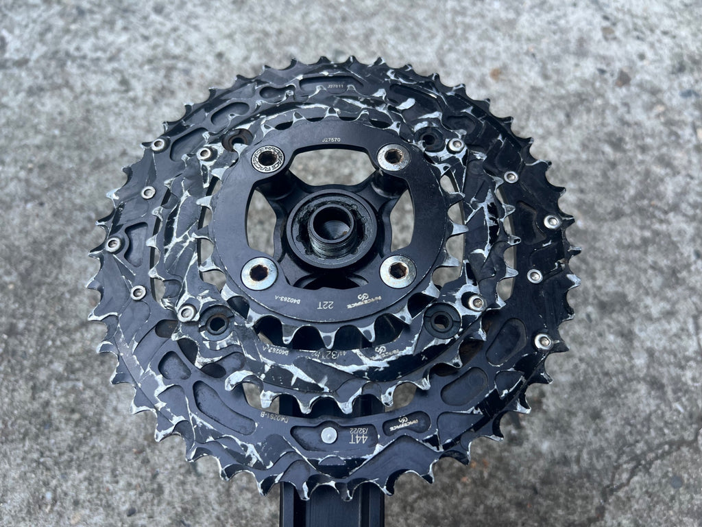 Raceface Deus XC Crankset 175mm 24mm GXP Spindle Black Mountain Bike Triple MTB  - Image 11