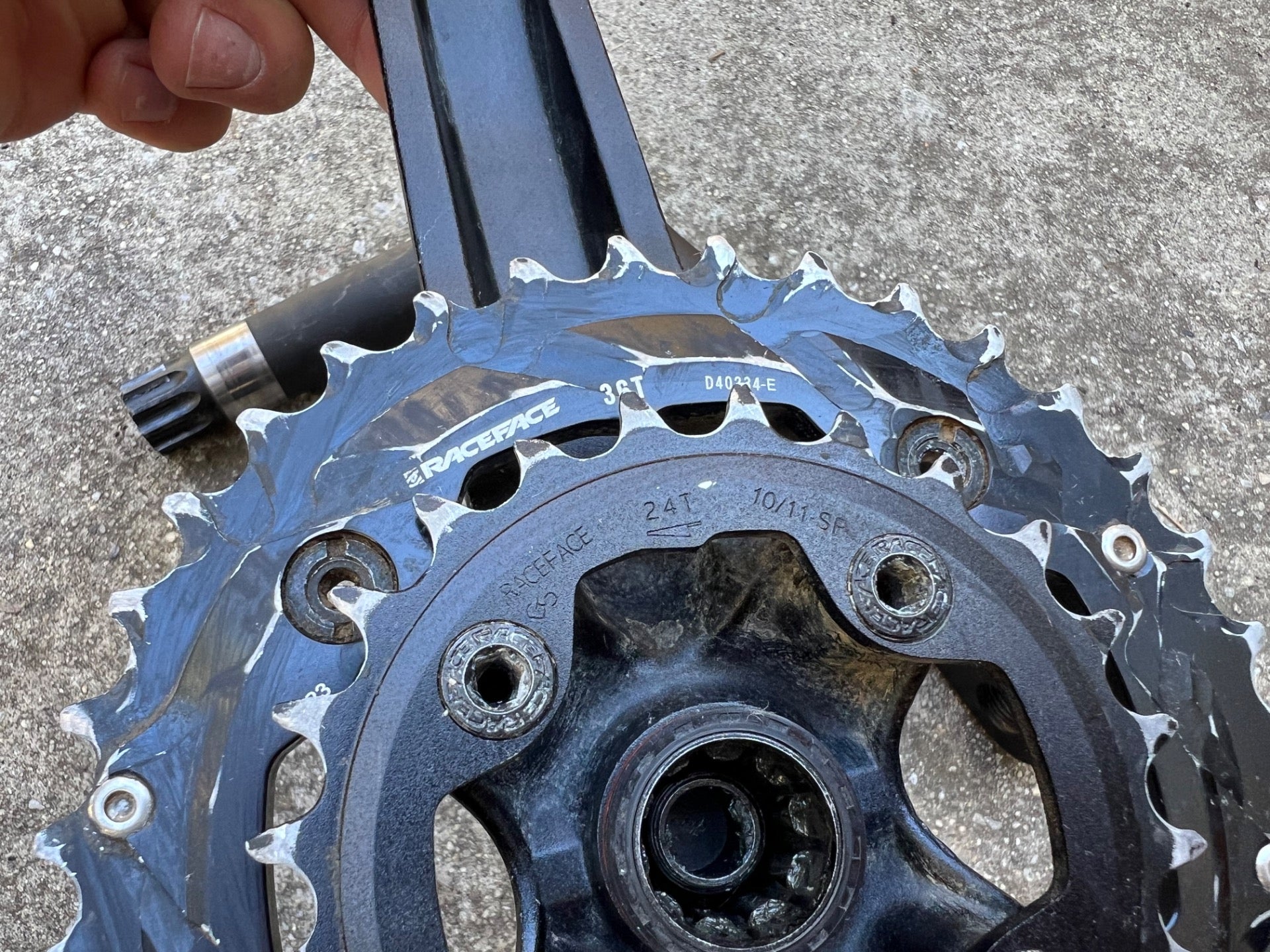 Raceface Ride Crankset Double 9/10 Speed 24mm Spindle 36/24T Black MTB Mountain  - Image 11