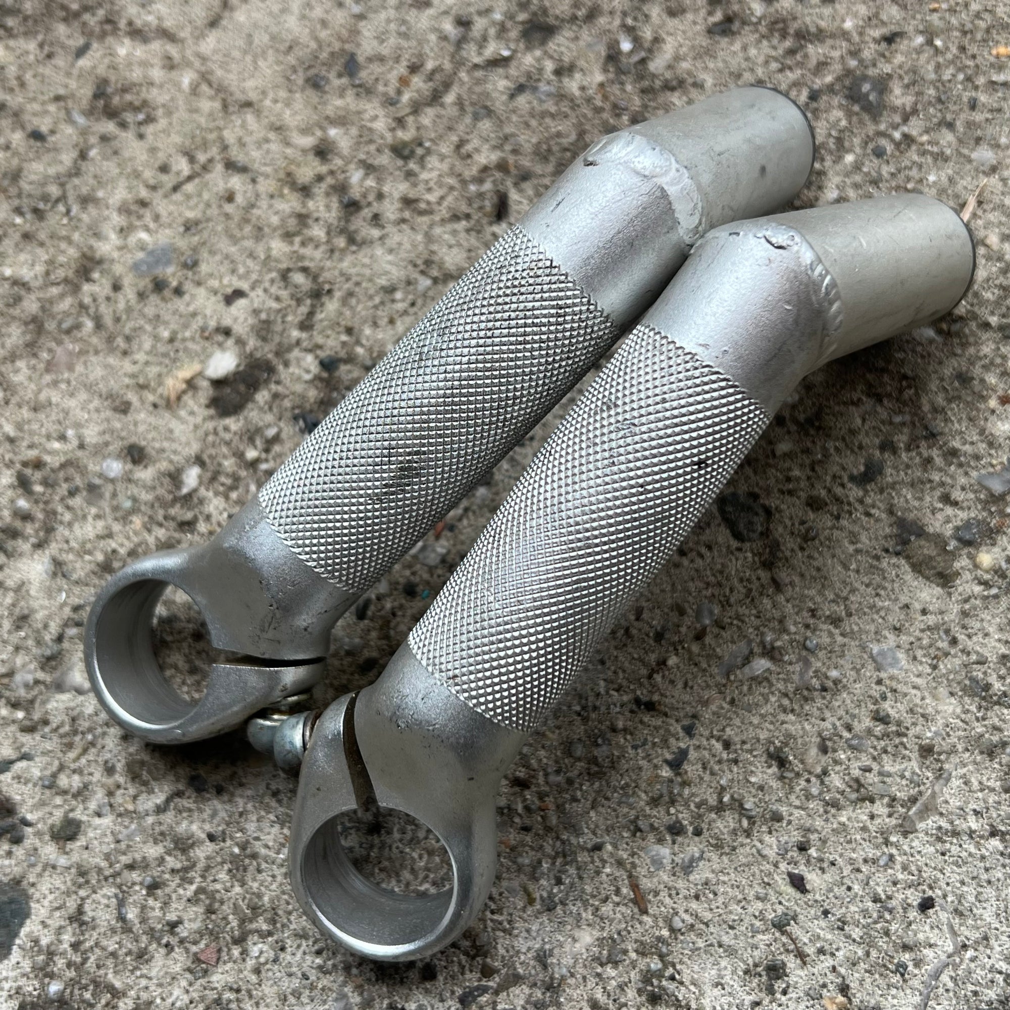 Used Gary Fisher Control Tech Aluminum Welded Angle Bar Ends Silver Vintage Retro MTB-Bicycle Bin