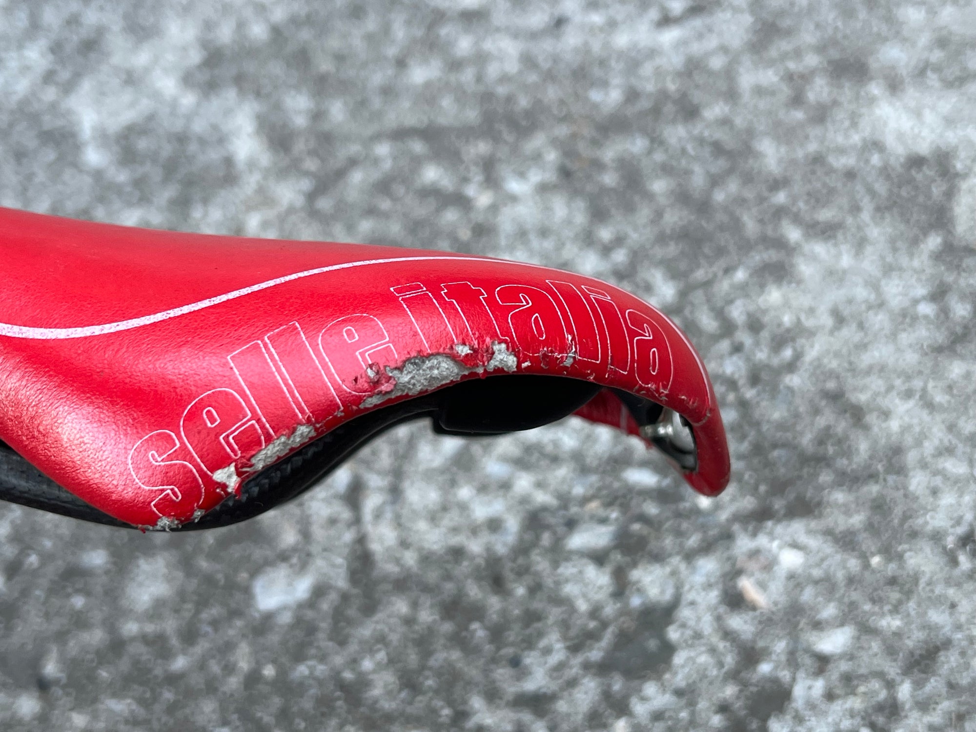 Selle Italia Flite 280x125mm Carbon Red Saddle 9mm Oval Rails Road Bike 174g