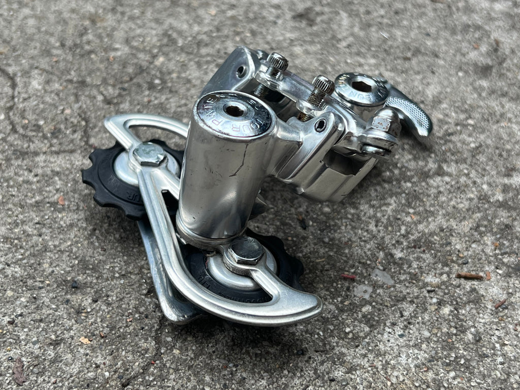 Suntour Cyclone MK1 5 Speed Silver Road Short Cage Vintage Rear Derailleur w Claw