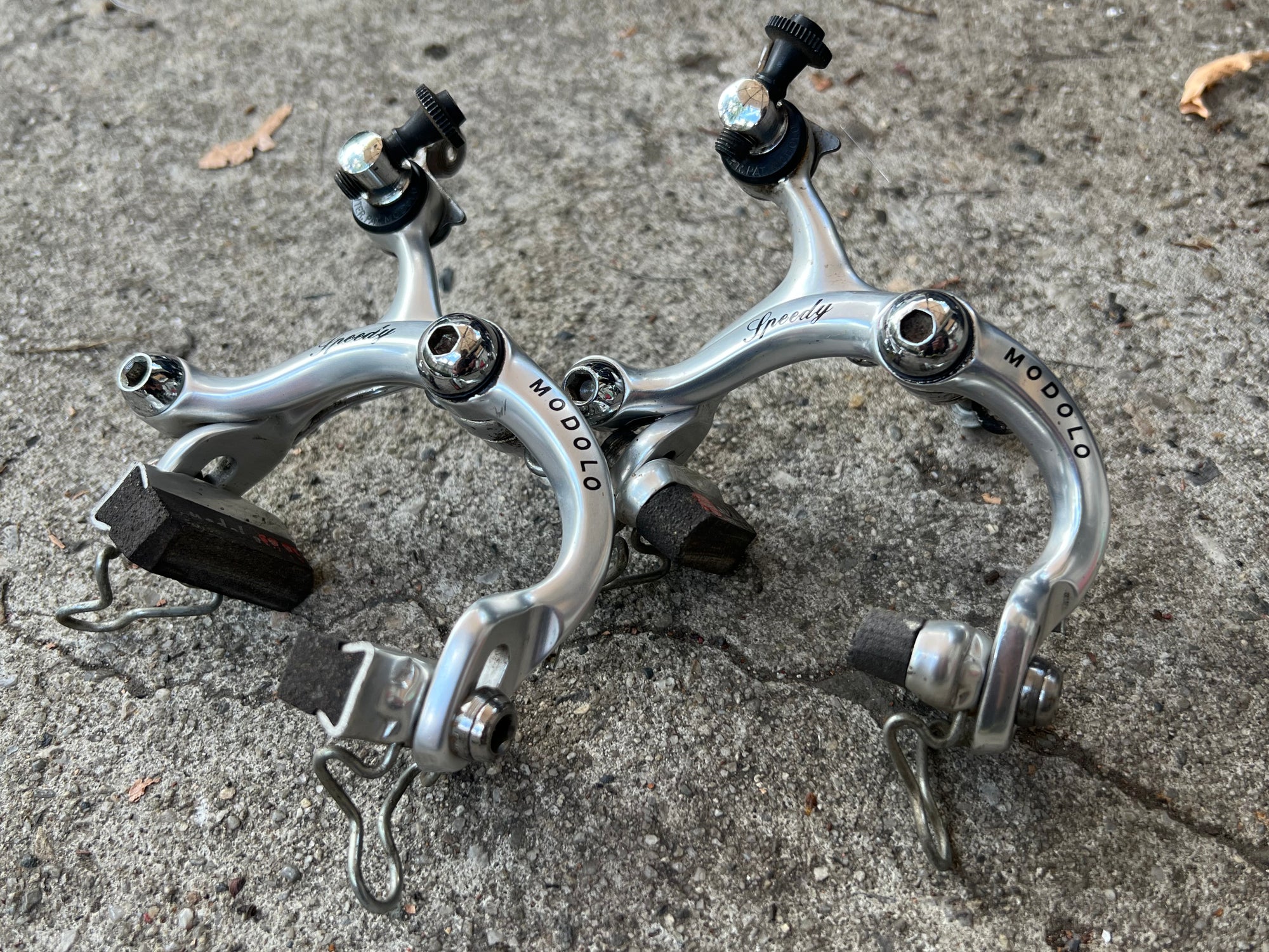 Modolo Competition Side Pull Brake Set Vintage Road Bike Silver Retro Caliper Brakes