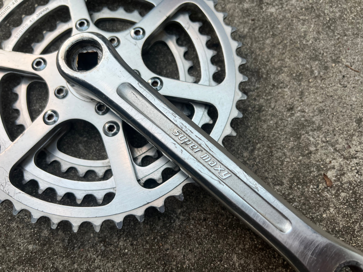 Sugino Super Maxy Triple Touring 180mm 32-40-48T Square Taper 6 Bolt Crankset