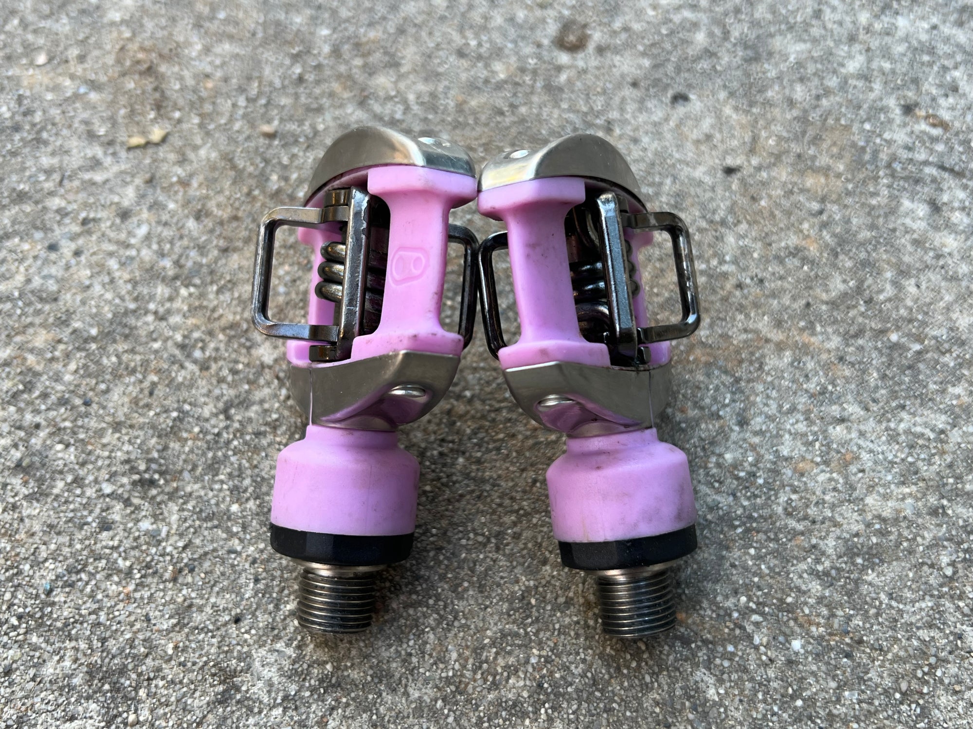 Crankbros Quattro Clipless Pedals  Pink Silver Road Bike Triathlon