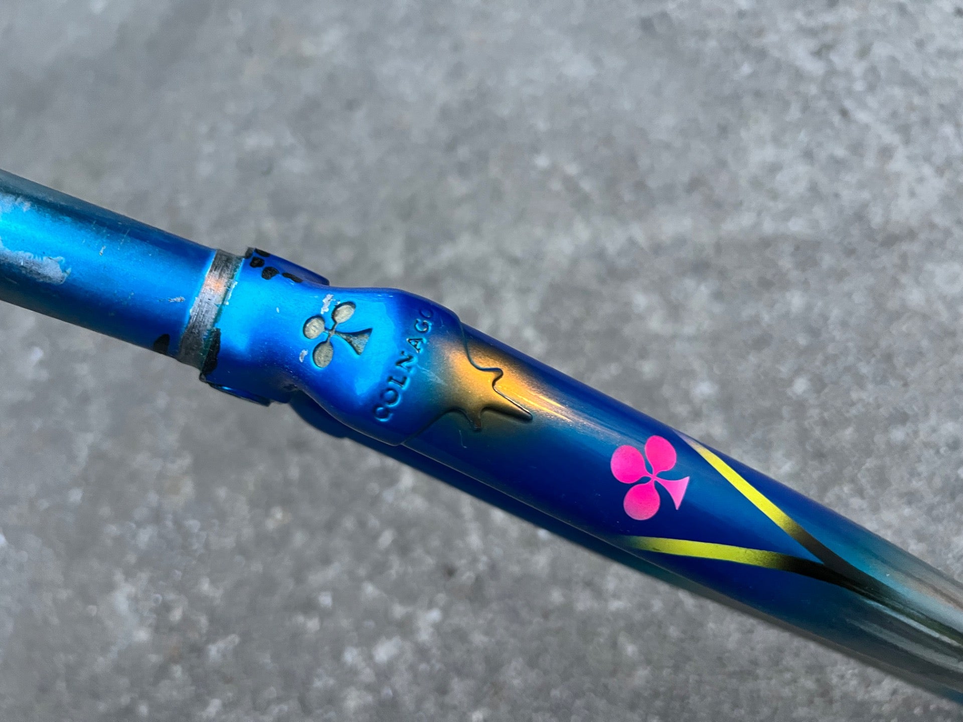Colnago Chrome Blue Rigid Fork Road Bike Steel Vintage Retro Shamrock Logo 1in  - Image 13