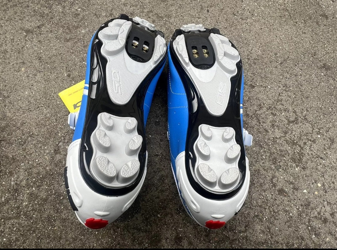 NEW SIDI Cycling Shoes Size 48 EU 13 US Blue White Road Bike Racing Clipless - Image 6
