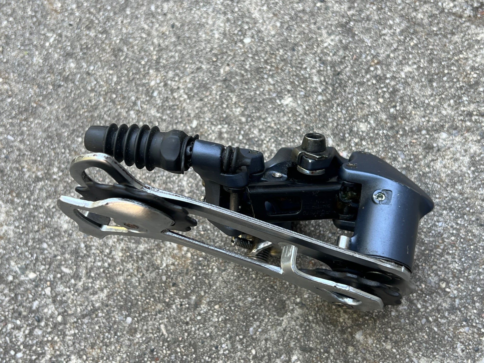 NICE Shimano Deore LX M570 9 Speed Long Cage Rear Derailleur Vintage MTB Blue  - Image 6
