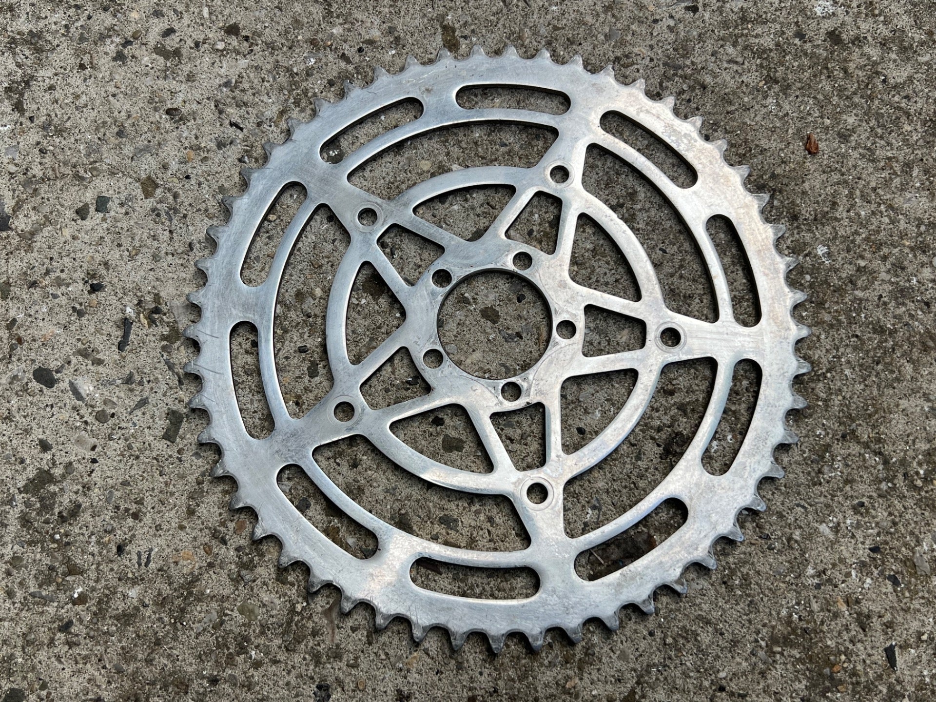 Stronglight 46/53T Chainring Set Vintage Aluminum 122/50.4 BCD Touring Retro  - Image 6
