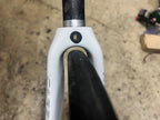Used Focus FF Carbon Fork 700c 1 1/8” to 1 1/4” Tapered Threadless Rigid Black White-Bicycle Bin