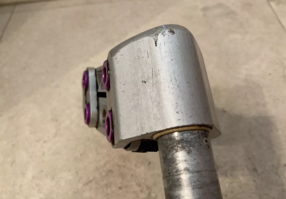 Softride Suspension Stem 25.4x140mm 1” Vintage Quill Aluminum CNC Silver Purple - Image 6