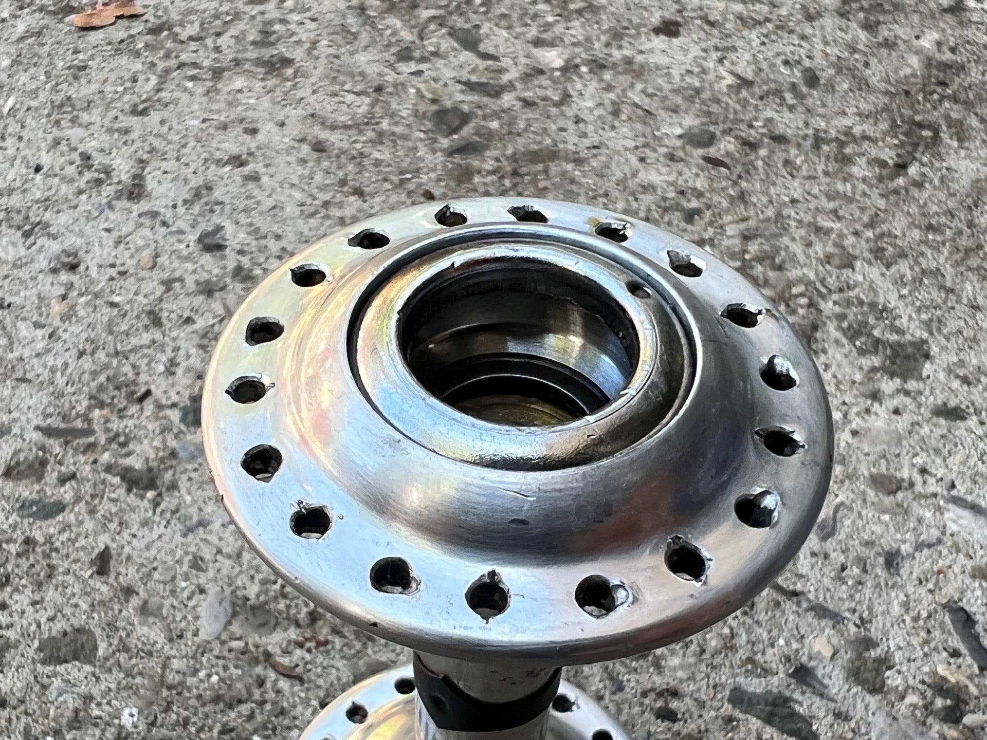 NO AXLE Campagnolo Record Front Hub 36H Hole Vintage Road Bike Silver Aluminum  - Image 6