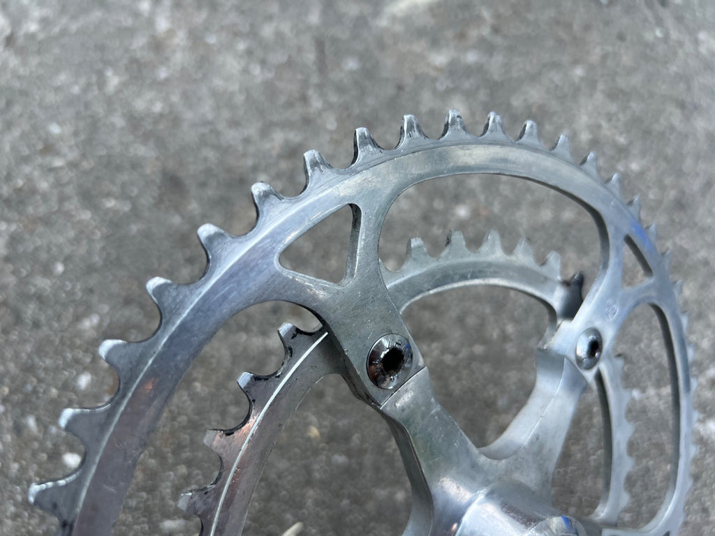 Zeus Crankset 38/52T 170mm Vintage Road Bike Silver Square Taper Double  - Image 14