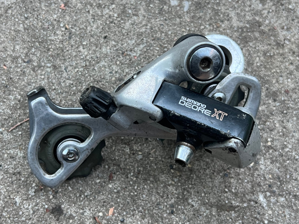Used Shimano Deore XT M735 Rear Derailleur Long Cage 7 Speed Vintage MTB Retro-Bicycle Bin
