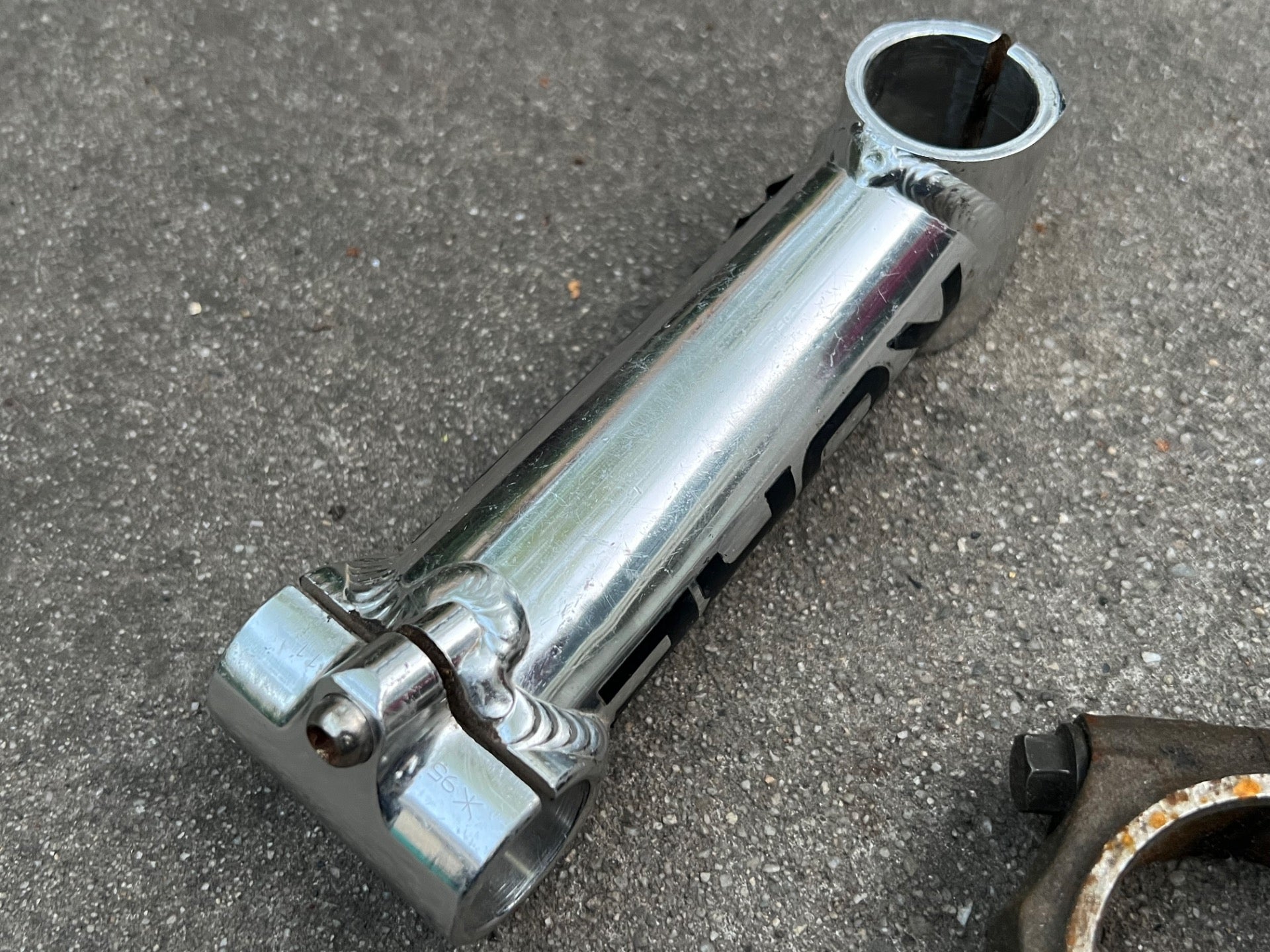 KORE 25.4x135mm 1 1/8” Threadless Stem Vintage Retro Mountain Bike Silver 5 Deg - Image 6