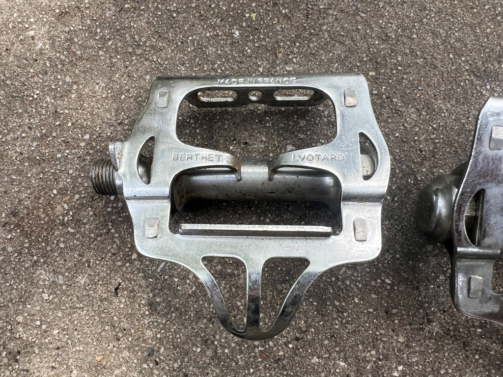 Lyotard Berthet 1/2” Toe Clip Pedals Vintage Chrome Steel Road Touring Bike  - Image 6
