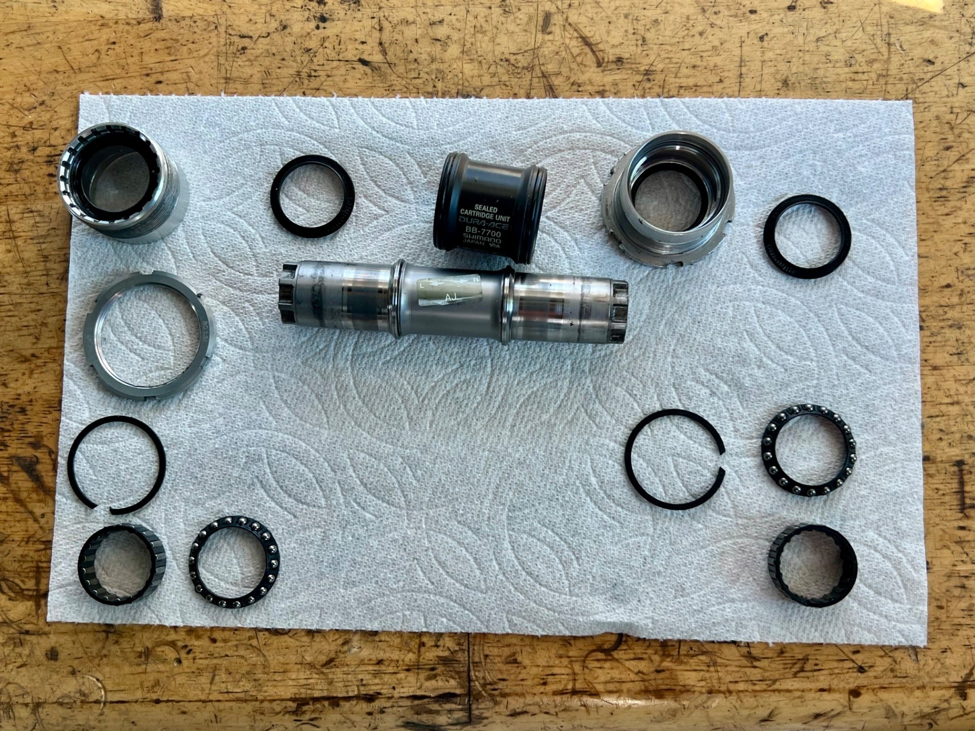 RE GREASED Shimano Dura Ace BB-7700 109.5mm Octalink V1 English Bottom Bracket - Image 6