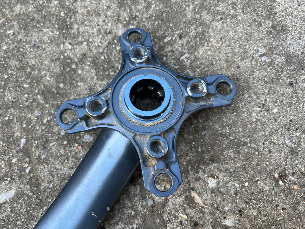 Used Shimano Deore LX FC-M571 170mm Crankset 104 BCD 4 Bolt Blue Vintage Triple MTB-Bicycle Bin