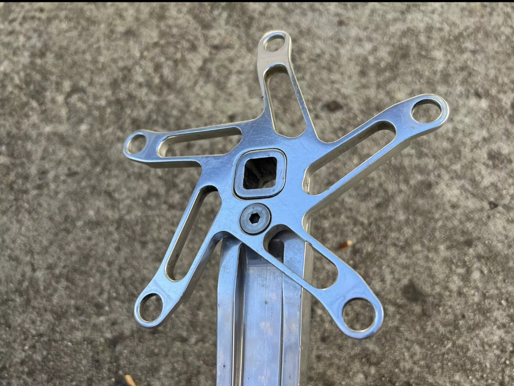 MINT Kooka Road Cranks 130 BCD 175mm Silver Vintage Retro Bike CNC Double Rare - Image 13