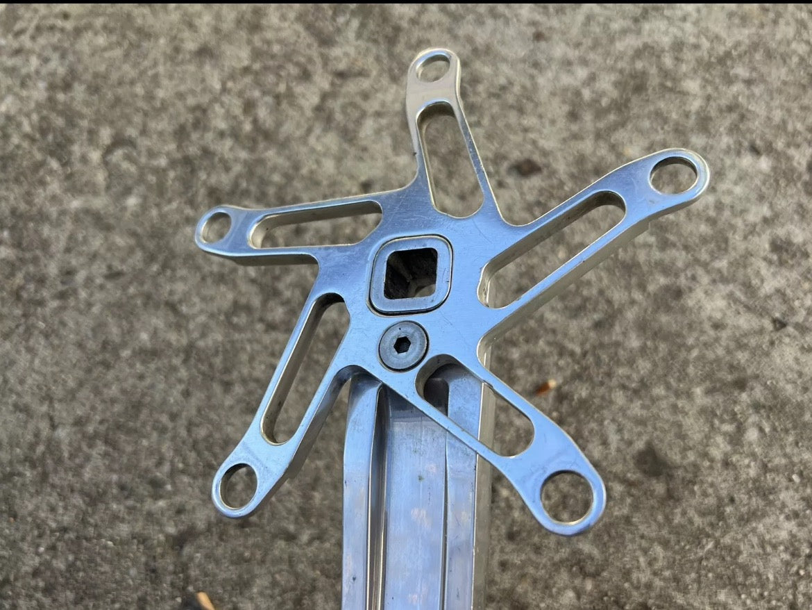 MINT Kooka Road Cranks 130 BCD 175mm Silver Vintage Retro Bike CNC Double Rare - Image 13