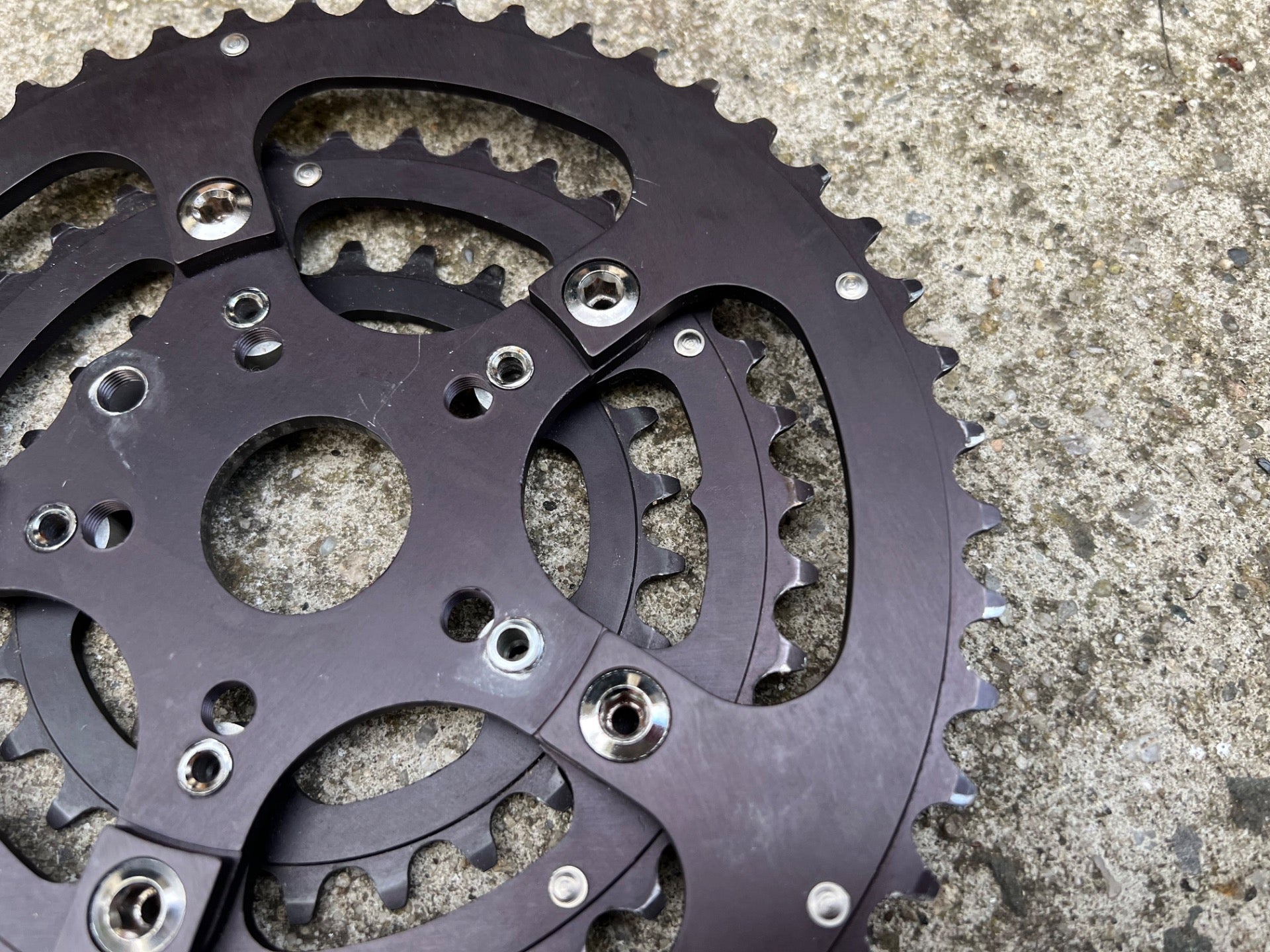 Cook Bros Racing CQP Spider & Chainring Set 48-36-26 110/74/58 BCD Vintage MTB  - Image 6
