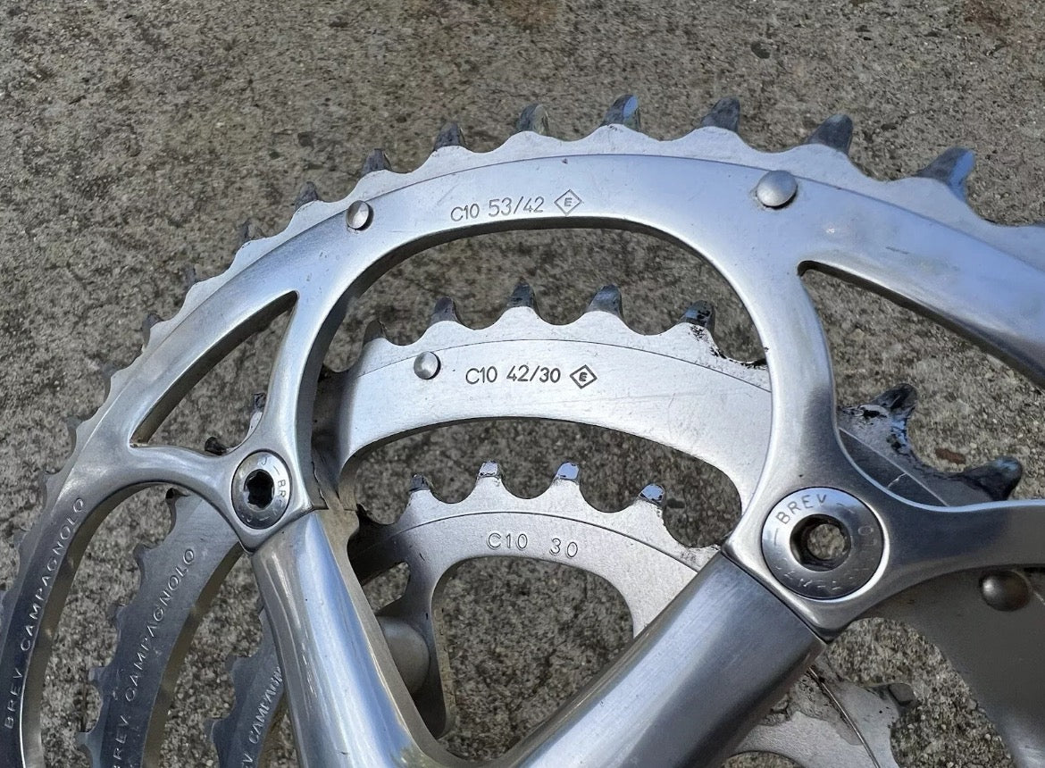 Campagnolo Record 10 Speed Triple Crankset 175mm 53-42-30 Road Touring Bike  - Image 8