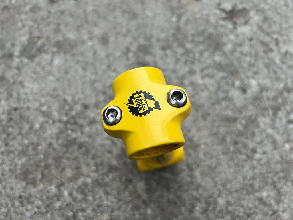 Power Tools Stem 1 1/8” 25.4x115mm Yellow Vintage Retro Mountain Bike Gravel  - Image 6