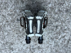 Used Crankbros Acid Carbon Clipless Pedals White Black MTB Gravel Pair Crankbrothers-Bicycle Bin