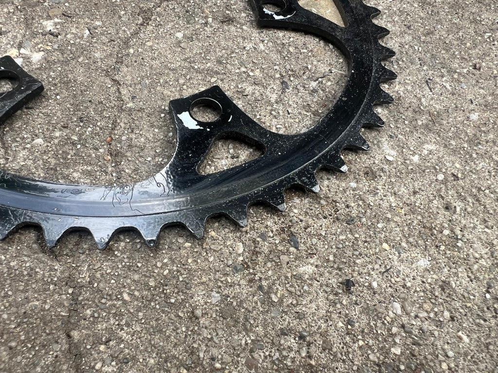 NOS* Sugino Bionic 38/48T 110 BCD Oval Chainring Set Steel Black Vintage MTB ATB - Image 6