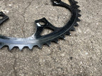 Used Sugino Bionic 38/48T 110 BCD Oval Chainring Set Steel Black Vintage MTB ATB-Bicycle Bin