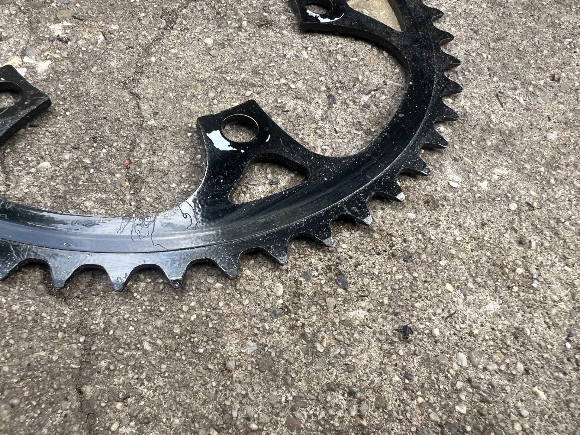 NOS* Sugino Bionic 38/48T 110 BCD Oval Chainring Set Steel Black Vintage MTB ATB - Image 6