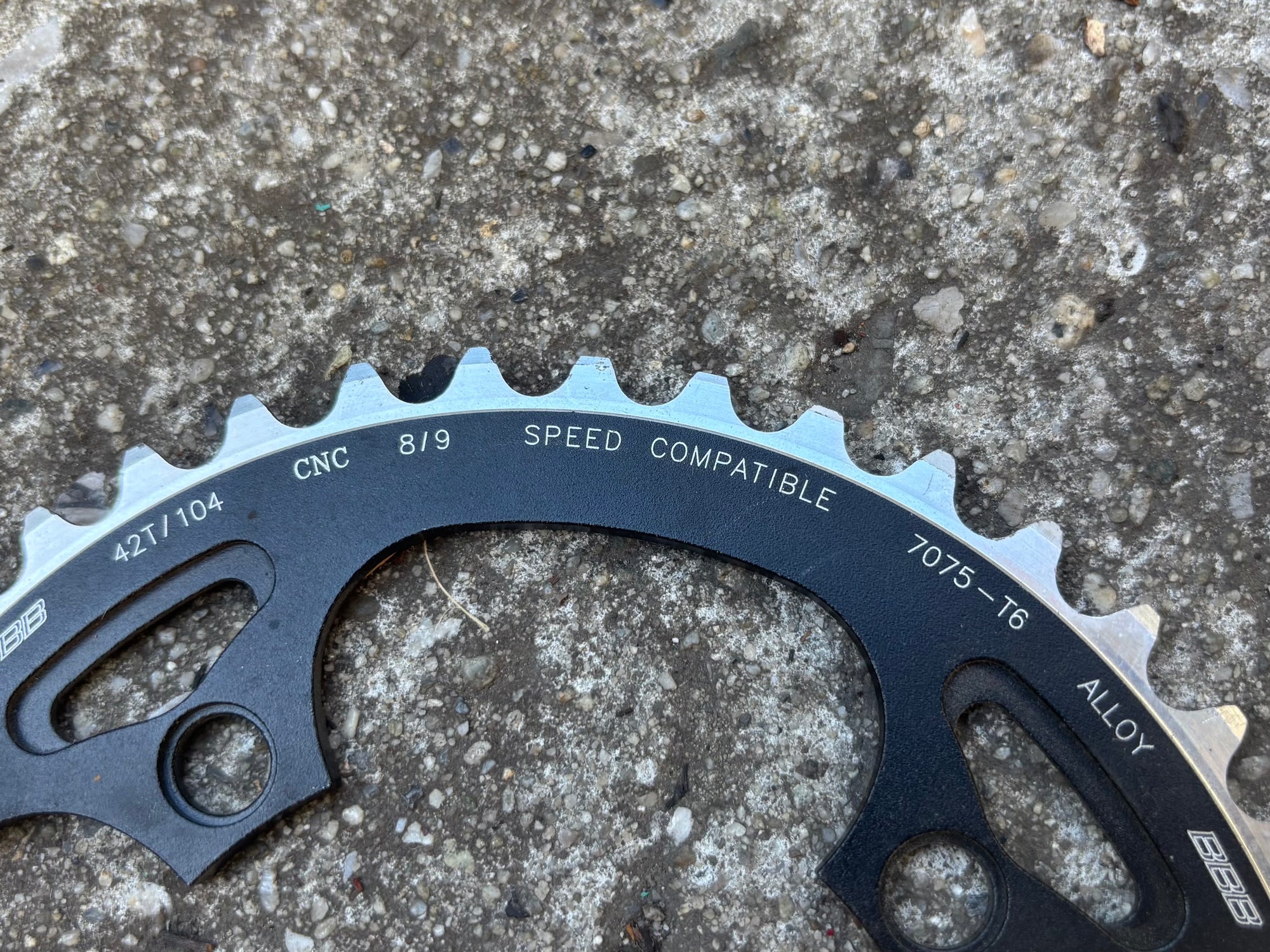 NEW BBB 104 BCD 42T 4 Bolt Big Outer 8/9 Speed Mountain Bike Black Chainring