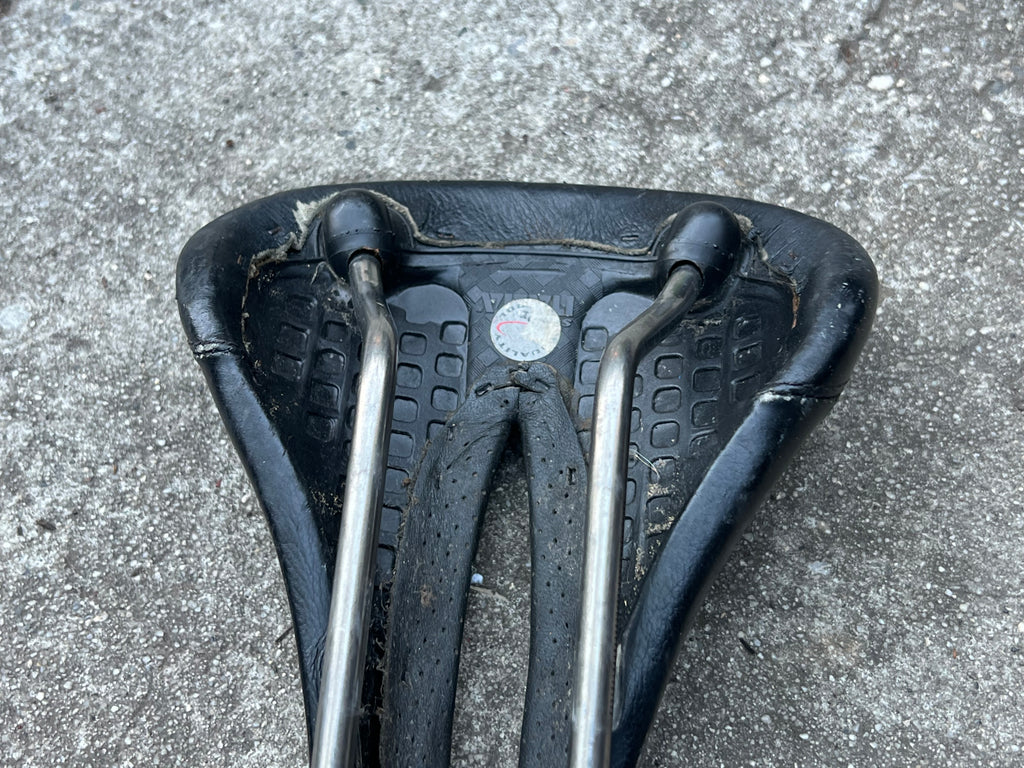 Selle Italia Flite Gel Flow Trans Am Saddle Vintage MTB Road Black Titanium Rails 7/10