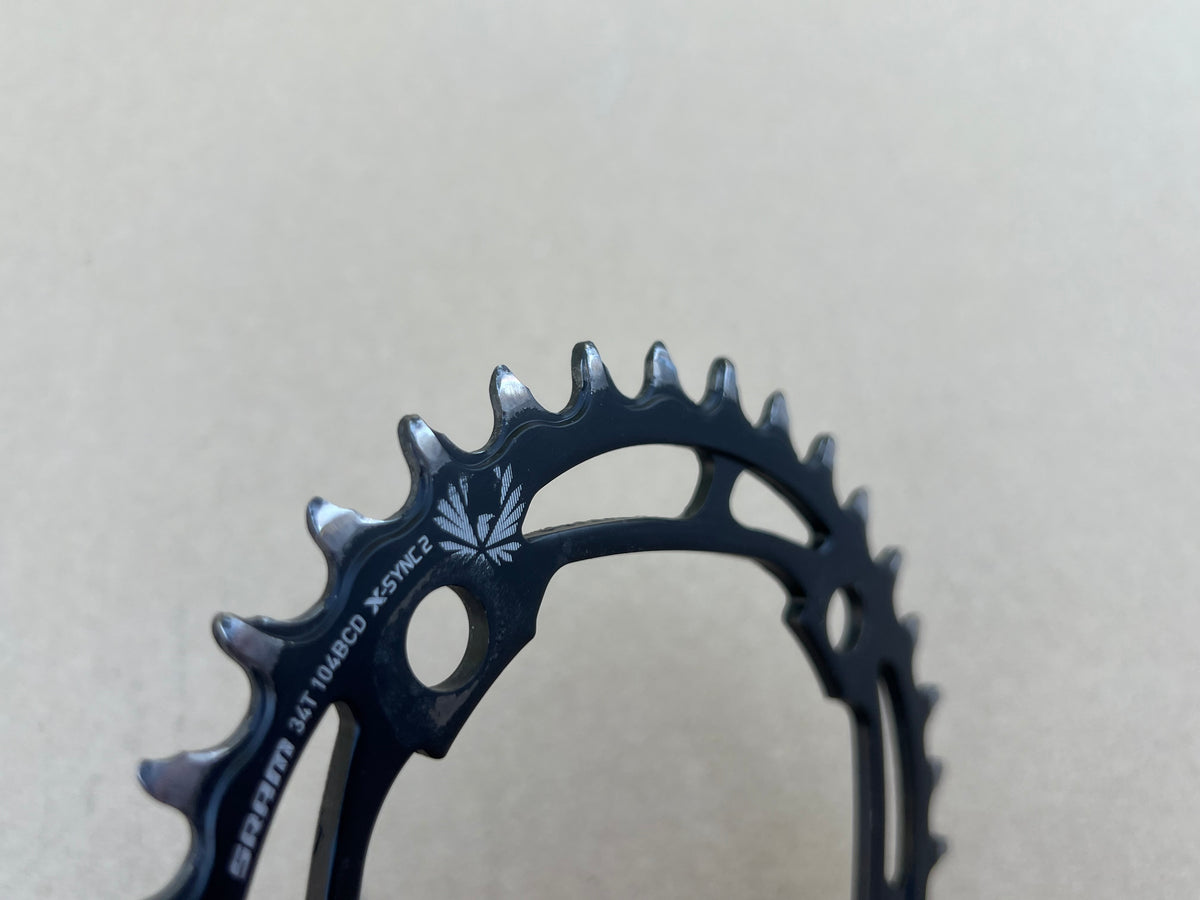 SRAM X-Sync 2 34T 104 BCD 11/12 Speed Narrow Wide Steel Chainring Black