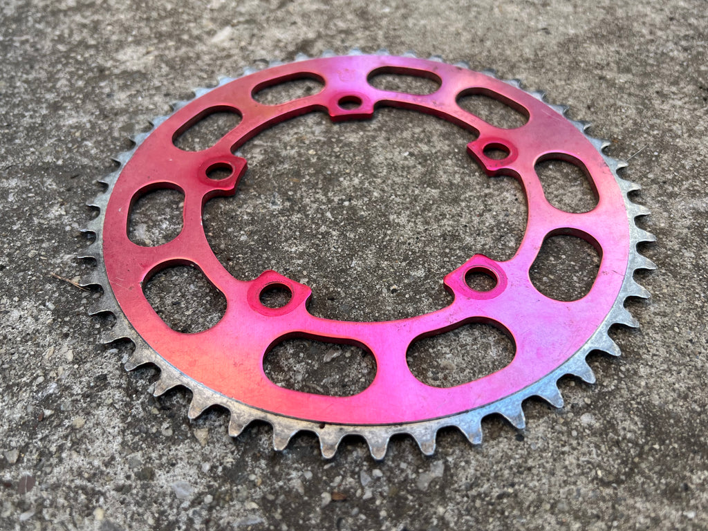 Sugino BMX 110 BCD 5 Bolt 48T Red Anodized Chainring 3/32” Vintage OG