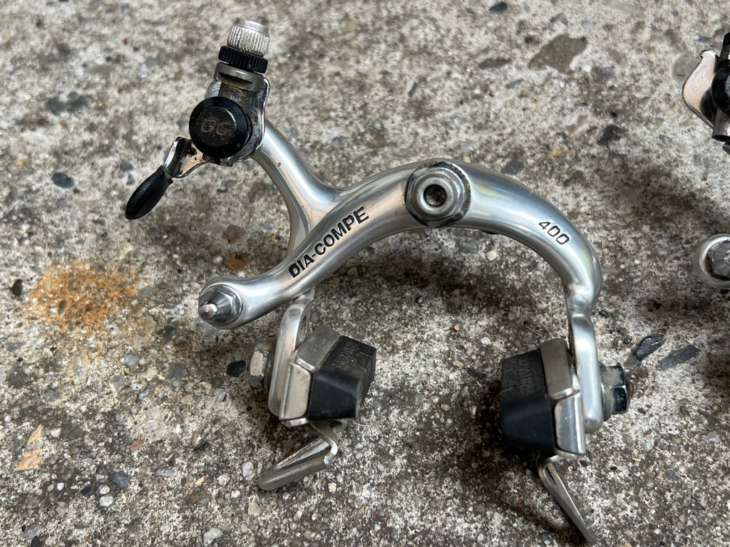 Dia Compe 400 Side Pull Brake Set Vintage Road Bike Silver Gravel Touring Retro Brakes