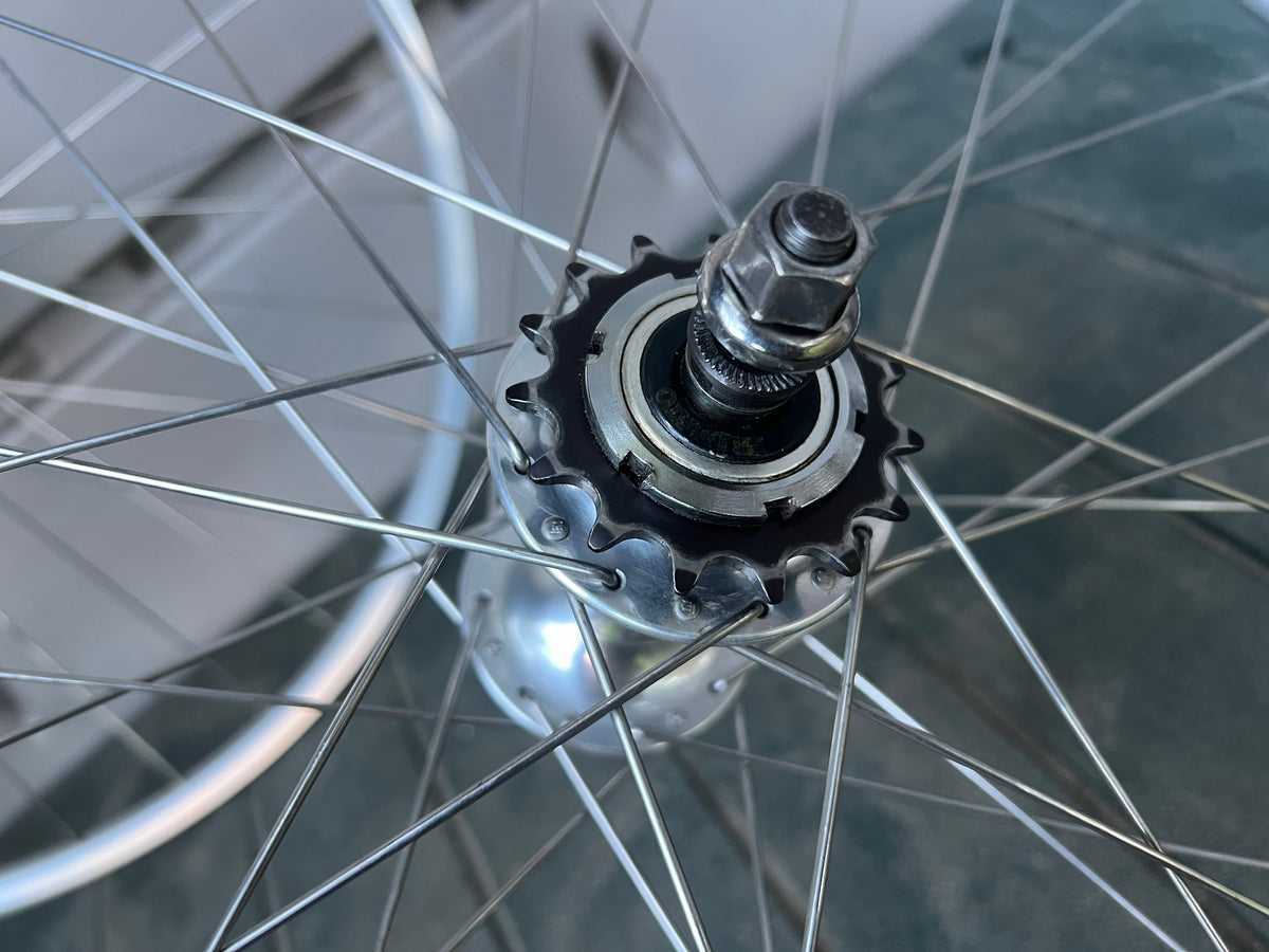 Miche Track Wheelset 100/120mm 700c Clincher Vintage Silver Fixed Gear High Flange 7