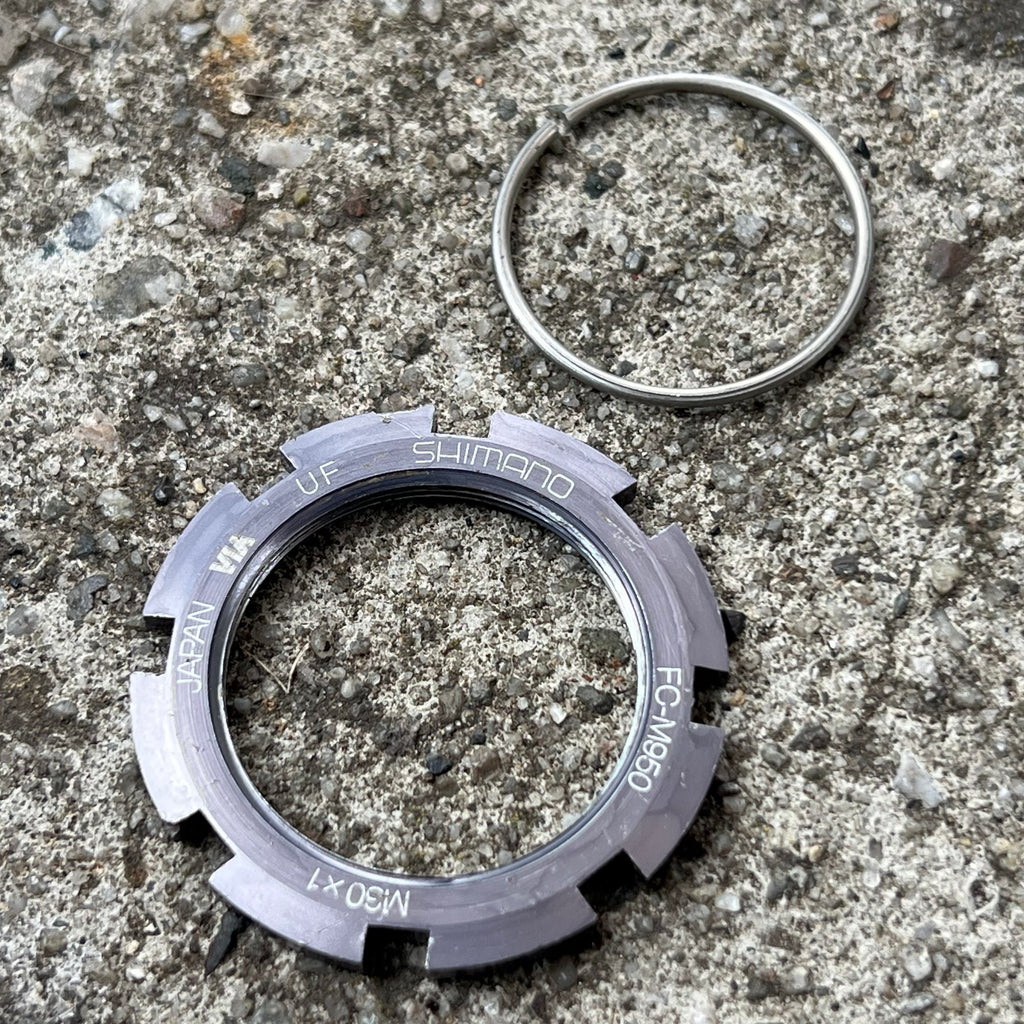 Shimano XTR M950 M951 M952 Crank Spider Lock Ring And Clip Gray Retro MTB