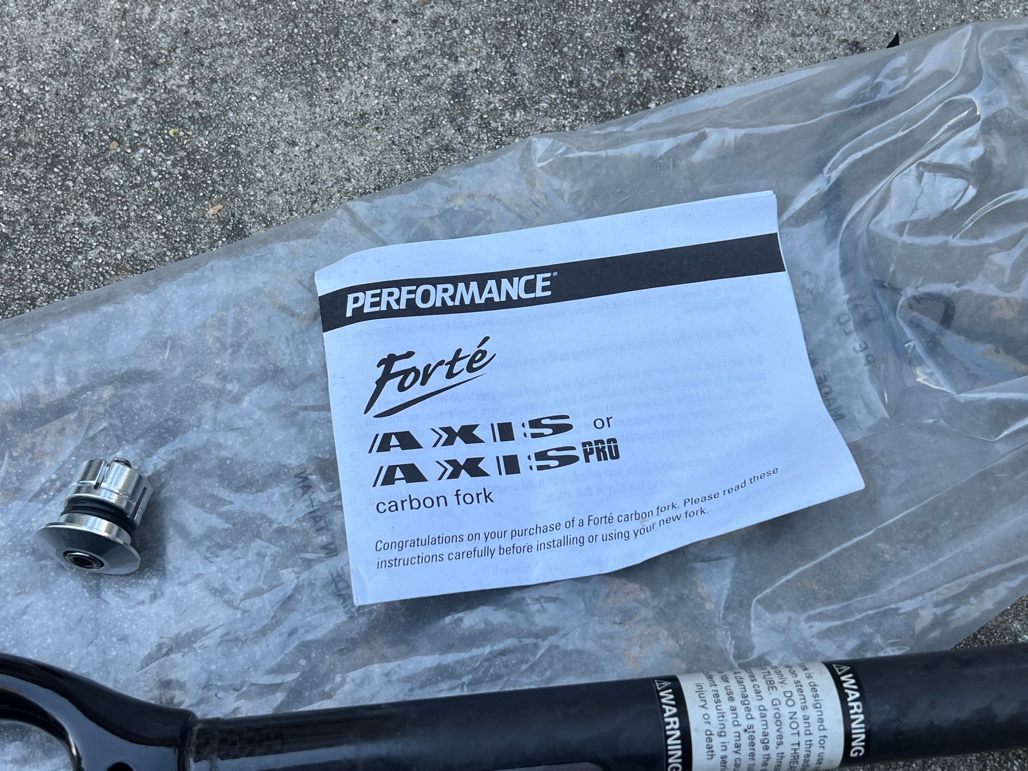 NOS Forte Axis 700c Carbon Fork 1” Steerer 12” Long Black Gold Road Bike