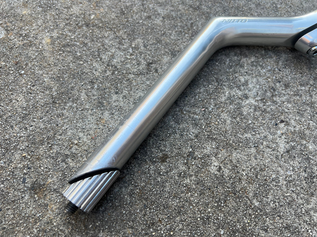 Used Nitto Dirt Drop Stem 26.0x100mm 1” Steerer Road Touring Gravel Bike Vintage Silver-Bicycle Bin