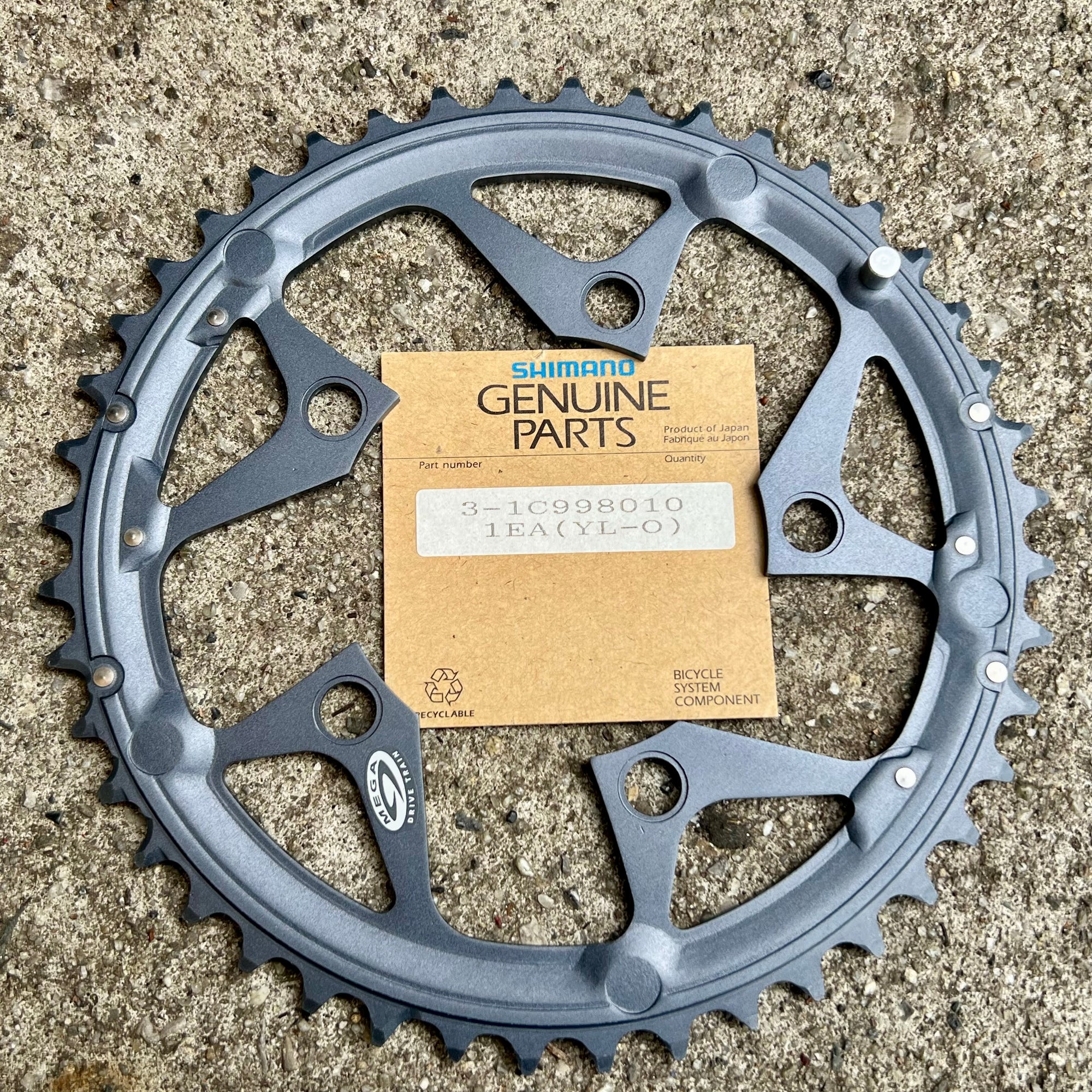 NOS NEW Shimano Deore LX M570 94 BCD 44T Big Outer Chainring Blue Vintage MTB