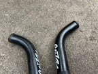Used Onza Steel Black Bar Ends Angled Clamp On Rubber Grip Logo Vintage MTB Retro-Bicycle Bin