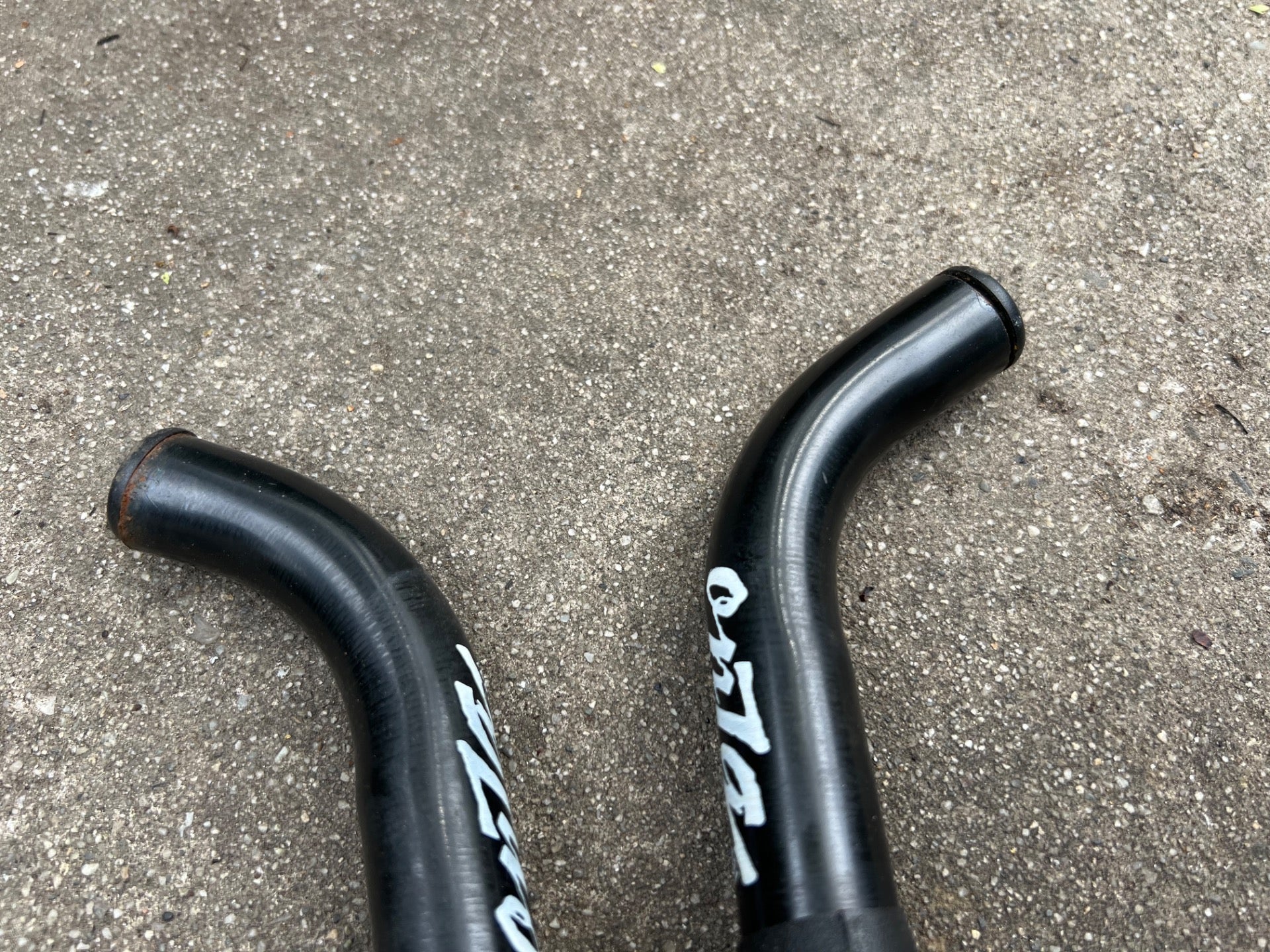 Onza Steel Black Bar Ends Angled Clamp On Rubber Grip Logo Vintage MTB Retro - Image 7