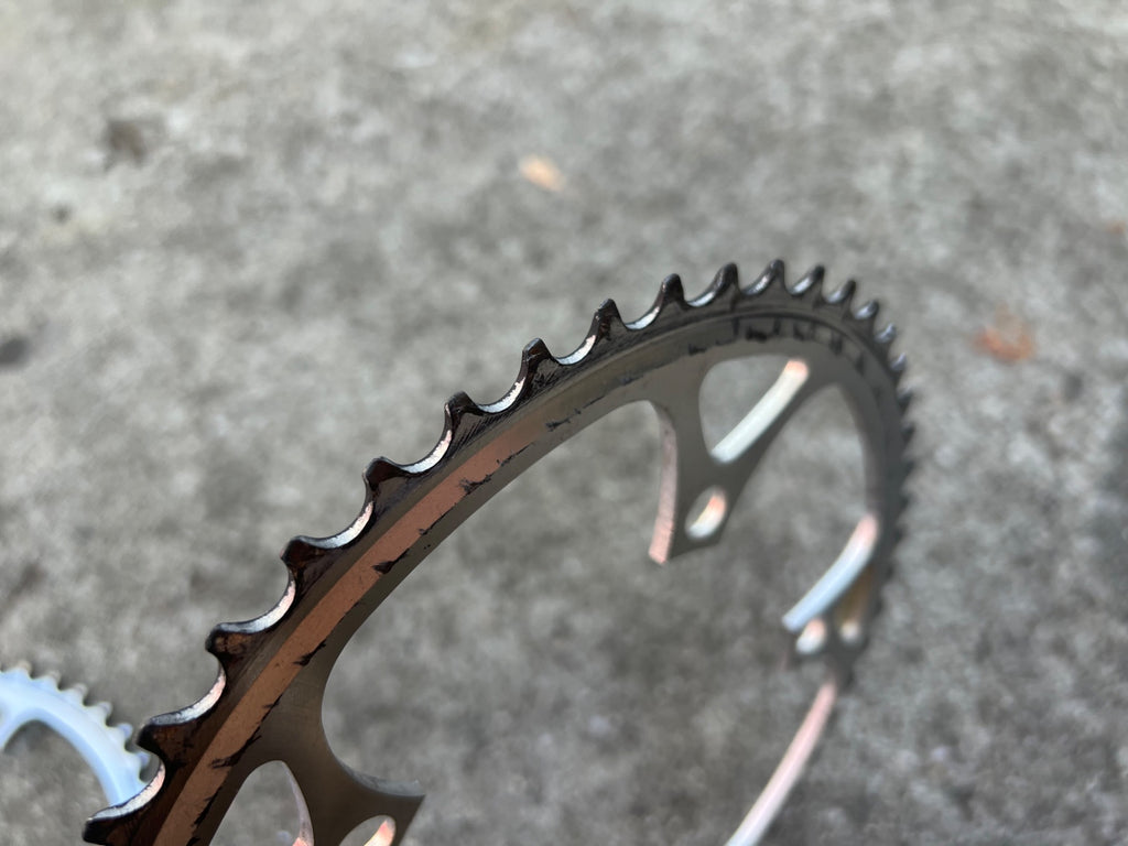 Shimano Biopace Chainring Set 130 BCD 42/53T Tooth Silver Anodized Aluminum  - Image 7