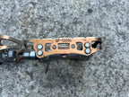Used SR SP-100BL Platform Pedals Silver Brown Anodized Road Bike Touring Toe Clip-Bicycle Bin