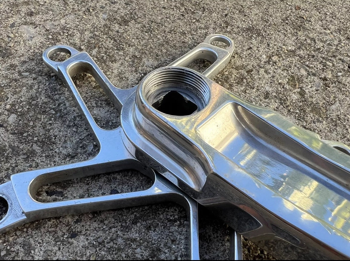 MINT Kooka Road Cranks 130 BCD 175mm Silver Vintage Retro Bike CNC Double Rare - Image 14