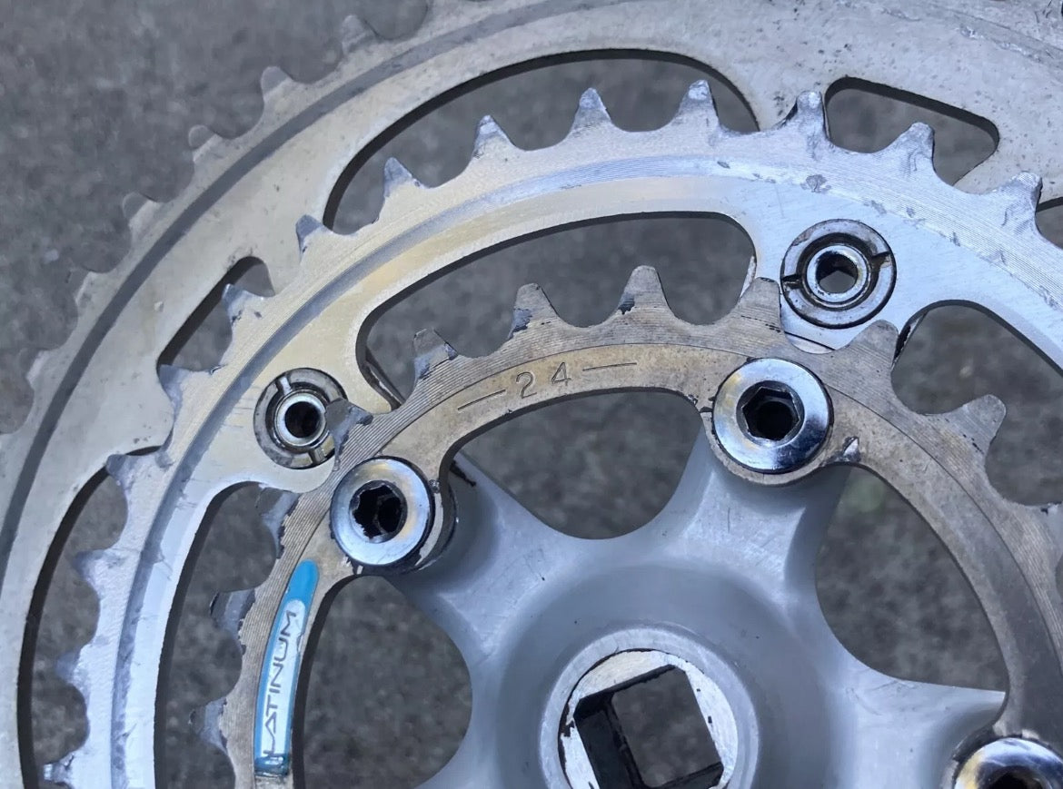 Shimano Deore XT FC-M730 Crankset 175mm 48-36-24 Vintage Silver Retro Triple - Image 12