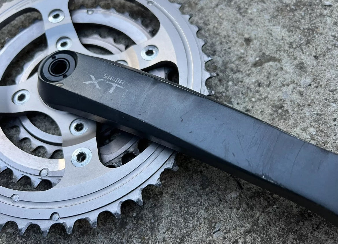 Shimano XTR M950 Crankset 180mm 46-34-24 8 Speed Vintage Triple MTB 4 Bolt Retro - Image 11