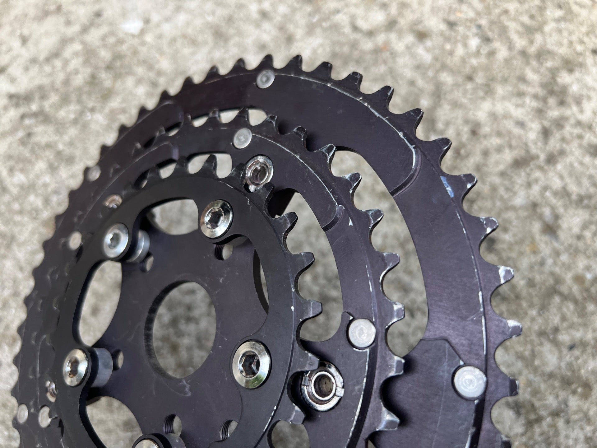 Cook Bros Racing CQP Spider & Chainring Set 48-36-26 110/74/58 BCD Vintage MTB  - Image 7